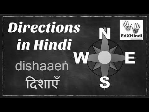 LEARN HINDI – Easy methods to say 4 Directions in Hindi East,West,North,South – Animation