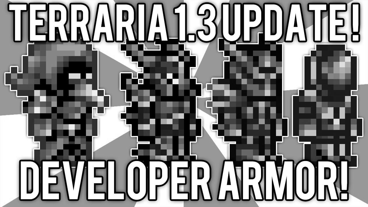 Terraria 1.3:  get Developer Armor, Wings, & Dye!  (Terraria 1.3 replace change) @demizegg